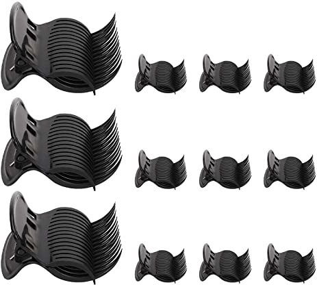 12 Stück Hot Roller Clips Leichte Kunststoff Lockenwickler Klauen Clips Hitzebeständigkeit Heißroller Clip Ersatz für Friseursalon Alltag (schwarz)