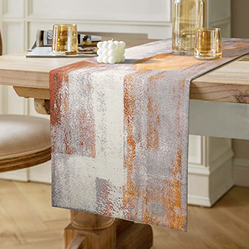 Tischläufer Braun Double Layer Thick Modern Baumwolle Leinen Akzent Winter Küche Esstisch Dekoratives Tuch für Party, Abendessen, Urlaub, Bankett, Restaurant, Außenbereich, 40 x 140 cm