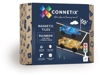 CONNETIX Magnetische Fliesen Regenbogen Auto Pack, 2 Stück