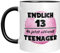 TassenTicker - Endlich 13. Ab jetzt offiziell Teenager - Kaffeetasse - Geburtstag - Mädchen - Dreizehn - Teenagerin - Geschenkidee - Geschenk - (Schwarz)