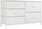 Nicehill White Dresser for Bedroom with 5 Drawers, Small Dresser for Kids' Bedroom, Closet, Wide Chest of Drawers with Storage Drawers, Wooden Top, Steel Frame, Modern, White, 30*100*61