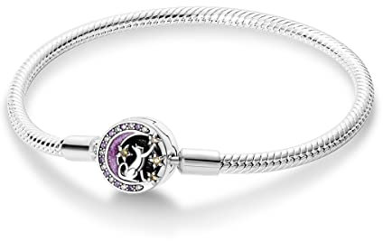 Parmuz Sterling Silver Snake Chain Charm Bracelet - Evil Eye Dream Catcher Key Love Heart Clasp Travel Charm Iconic Moments European Jewelry Gift for Woman