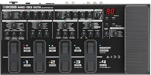 BOSS ME-90 Guitar Multi-Effects | All-In-One Guitar Processor | 11 Onboard AIRD Amp Models | 60 Effects derived from the GT-1000 | 8 Multi-Function Footswitches & Redesigned Expression Pedal