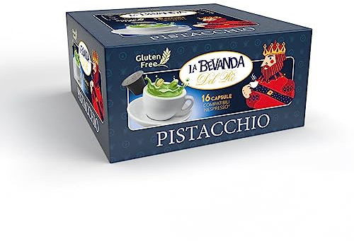La Bevanda Del Rè - 16 Capsule Caffe Compatibili Con Nespresso Al PISTACCHIO, Capsule Compatibili Con Nespresso Per Le Macchine Nespresso, Capsule Nespresso, Capsula da 6G, 96G