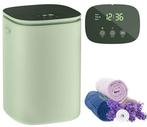 DOACE Towel Warmer Bucket, 26L Large Hot Towel Warmer with LED Display, Heat Timer 20/40/ 60 Min, Up to 24 Hour Delay Timer, Fits Up to Two Oversized Towels,White, Green