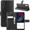 Compatible avec WIKO View 4 W-V851 V830 / View 4 Lite W-V730 Étui Cover Flip Book Stand Gel Silicone eco Cuir Protection magnétique Portefeuille Porte Cartes Compartiment Carte Noir