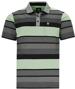 hajo Poloshirt in Streifen-Jacquard-Mix