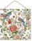 Chinoiserie - Panneau japonais en bois de corail - Motif pivoine - 30,5 x 30,5 cm - Œuf de rouge-gorge - Fleur rouge - Décoration murale personnalisée à suspendre pour salon, garde-manger