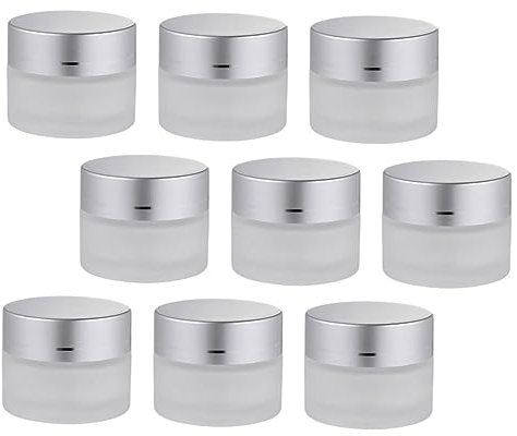 VINTORKY 9pcs Glass Jar Dispenser Cream Bottles Storage Jar Lids for Cosmetics Compact Storage Holder