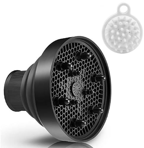 Haargebläse Diffusor,Faltbar Haartrockner Abdeckung,Universal Haartrockner Diffusor Aufsatz mit Kopfhaut Massagebürste für Styling Friseurwerkzeug Beauty Friseursalon Aufsatz