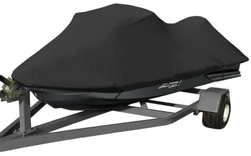 LDIW Jet Ski Abdeckung, 600D Oxford-Tuch Wasserdicht Motorboot Schutzhülle für 1-3 Sitzen Jet Ski,Schwarz,109 to 120