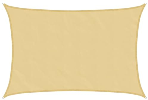 vidaXL Voile d'ombrage Sable 4,5x3,5 m 100% Polyester Oxford, bâche de Voile d'ombrage, auvent d'ombrage, auvent de fête, Voile d'ombrage de Patio