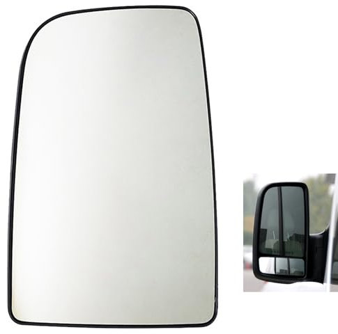 KOOLEVER Wing Mirror Upper Glass Left Heated Mirror, A0028111533 2E1857587D 28111533 with Back Plate for Mercedes Sprinter 2012-2016, VW Crafter 2012-2016, Wing Mirror Glass und Back Plate