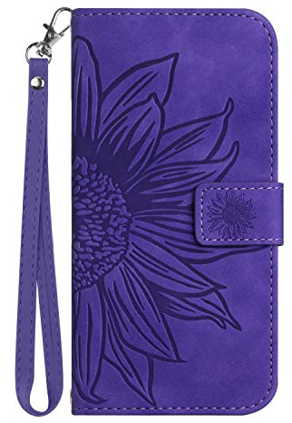 Skyhewen for Samsung Galaxy A16 Case Shockproof PU Leather Wallet Flip Phone Case Floral Mandala Embossed Magnetic Kickstand Card Holder Protective Cover for Samsung Galaxy A16 4G/5G, Dark Purple