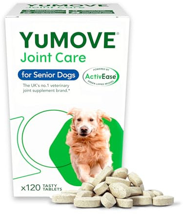 YuMOVE Senior Dog Joint Supplement, High Strength for Joint Care, Essential Dog Hip and Joint Support for Senior Dogs Aged 8+, 120 Tablets - Eco Friendly and Letter Box Ready Packaging
