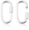 PH PandaHall 2pcs 925 Sterling Silver Screw Lock Clasps, 15x8.5mm Long Necklace Clasps and Closures Bail Clasp Necklace Enhancer Connector Lock Key Clasp Gate Ring for Jewellery Craft Keychain Making