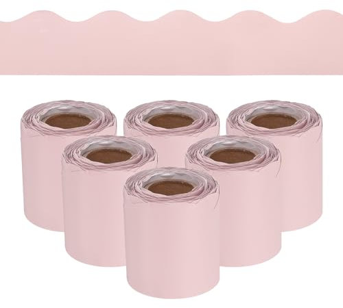 QUARKZMAN 6 Roll Pinnwand-Bordüre 196,8 Fuß Wellenförmige Bordüre Pink