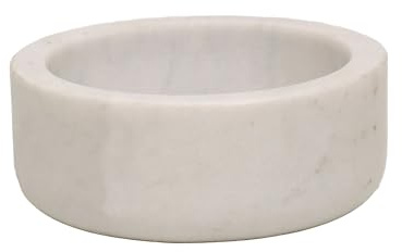 houseproud Pinch, Marmor Servierschale, Rund, Weiß, Elegante Schale aus Naturstein
