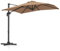 COSTWAY Parasol Déporté Carré 2,4 x 2,4 m, Parasol de Jardin Extérieur Rotatif 360° - 5 Inclinaisons Réglables, 8 Baleines Résistantes, Pied en Croix, pour Terrasse, Patio, Balcon (Marron)