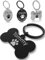 Hundemarke mit Gravur – ⌀30mm Robuster Hundeanhänger aus Edelstahl in Silber – Personalisierter Dog Tag mit Adresse auf der Rückseite (KNOCHEN SCHWARZ)