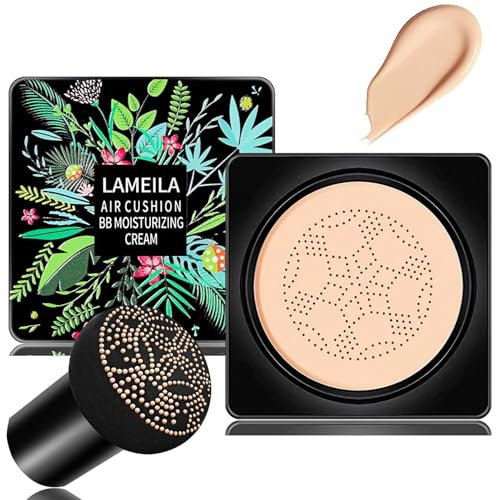 Pilzkopf Luftkissen CC Creme, Feuchtigkeitsspendender Concealer, Foundation Cover Concealer, Lang Anhaltende Aufhellende Make-up-Basis, Gleichmäßiger für Alle Hauttypen (Natürlich)