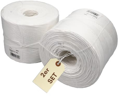 2X Kordelband Bindegarn 1000 m Gartenschnur Pflanzschnur Bindeschnur Schnur Garn Pressengarn PP Kordel Polypropylen Erntegarn
