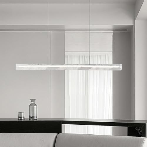 WLBHWL Harz Lineare Pendelleuchte Schwarz Kupfer Lineare Pendelleuchte Esszimmer Hängelampen Weiße LED Dimmbare Kronleuchter Für Esszimmer Billard Tischleuchten Küche Insel Lampe