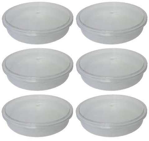 TENLITE [6-Pack 1500ML Clear Round Food Containers with Airtight Lids – BPA-Free Plastic Storage Boxes For Meal Prep, Bento Cakes, Salads & Takeaway – Microwave & Freezer Safe