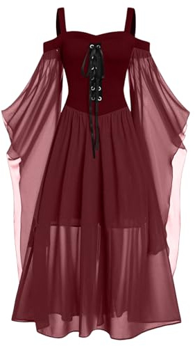 Halloween Costumes Victorian Witch Gothic Plus Size Dresses Medieval Costume Ladies Evening Party Prom Cocktail Swing Glad Rags Vintage Elegant A-line Dress for Women