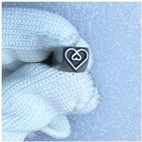 CYHTYM Schlagzahlen Metallstempel mit herzförmigem Muster, 3 mm/5 mm personalisiertes Stempelwerkzeug, verwendet für Schlüssel, Schmuck, Leder(Love5,5mm)