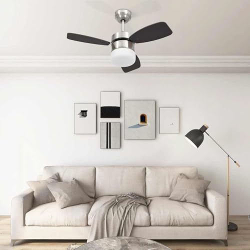 Ventilateur de plafond lampe et télécommande 76 cm Marron foncé ,Maison & jardin , Appareils électroménagers , Chauffage & climatisation , Ventilateurs , Ventilateurs de plafond, Brun (Poids 5.16KG)