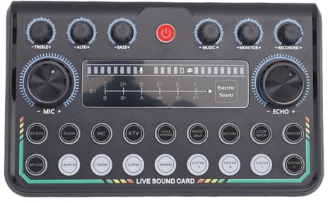 Dpofirs Professioneller Audio Mixer, Smart Rhythmus Lights, 24bit 48 kHz Studio Clarity, Podcast Production Studio Equipment Präfekt für Streaming Podcasting Gaming Denoise