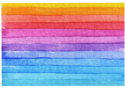 300-teiliges buntes Regenbogen-Holzpuzzle mit Verpackungsbox für Erwachsene – Holzpuzzle