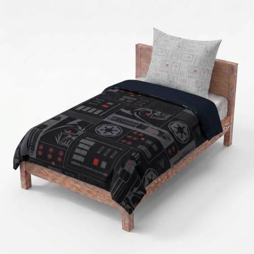 Jay Franco Star Wars Darth Vader Empire Bettwäsche-Set – Superweiche Kinder-Bettwäsche mit Kissenbezug, NUR BETTBEZUG (Füllung Nicht enthalten), Schwarz, 2-teilig Einzelbett