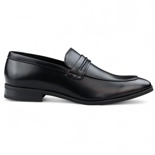 Infinity Leather Dolcetto Herren-Slipper, schwarz, mit Lederfutter