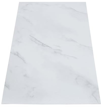 Bodenbelag Selbstklebend, 24 StüCk Pvc Bodenbelag in Weiß Steinoptik, Vinylboden für WaschküChe, Flur und KüChe, 60 X 30cm