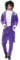 Smiffys 80s Musician Costume, Purple, XL - Size 46-48