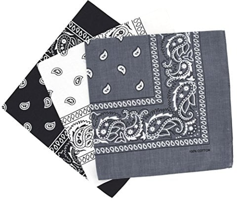 Set 3 bandanas paisley damen und herren 57x57cm