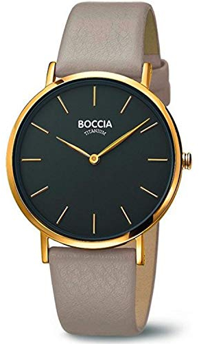 Boccia Damen Analog Quarz Uhr mit Leder Armband 3273-04