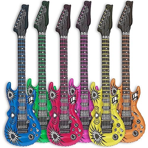 Guitare à air Rockstar Gonflable Air-Guitar Guitares à air gonflables 100cm Multicolores (6X)