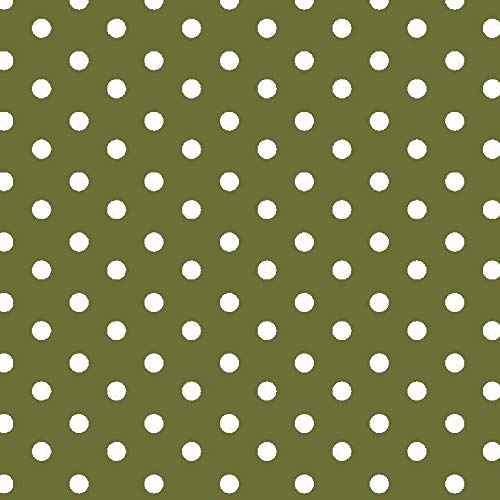 babrause® Baumwollstoff Punkte Olive Webware Meterware Popeline OEKOTEX 150cm breit - Ab 0,5 Meter