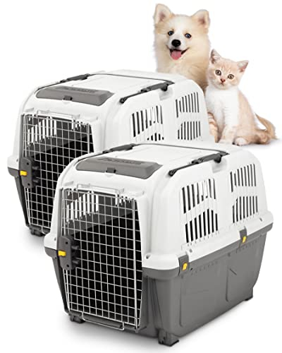 PETGARD 2er-Set Haustierbox SKUDO 5 - Transport-Box für Tiere - Reise-Box für Tiere - Haustier-Transporter - Kleintier-Box 79x58x65 cm
