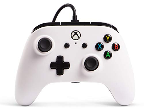 PowerA Controller cablato Licenza ufficiale di Microsoft e compatibile con Xbox One, Xbox One S, Xbox One X e Windows 10, Bianco