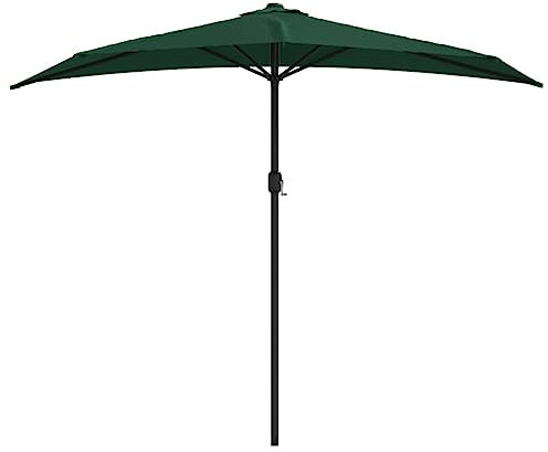 vidaXL Balkonschirm Sonnenschirm Terrassenschirm Alu-Mast Grün 270x144 cm Halb