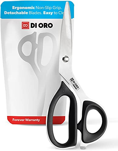 DI ORO® - Tijeras de cocina de acero inoxidable - Tijeras de cocina pesadas - Excelente para aves, carne, hierbas y más - Aptas para lavavajillas (Tijeras clásicas)