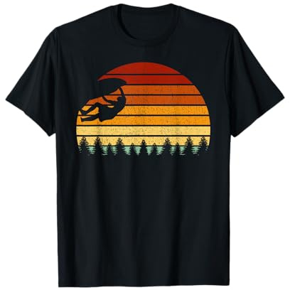 Retro Boulderer Geschenkideen Vintage Kletterer T-Shirt für Herren in Schwarz, Größe S, Klassische Passform, Halbarm, Crew-Ausschnitt, Unisex Erwachsene