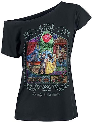Die Schöne und das Biest Rose Frauen T-Shirt schwarz 5XL
