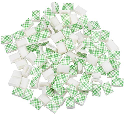Dokpav 100PCS Self Adhesive Cable Clips, Wire Clips, Cable Management Wire Cord Holder, Cable Drop Wire Holder, USB Charging Cord TV PC Wire Holder, Cable Organizer for Desk Wall, Home Office (White)