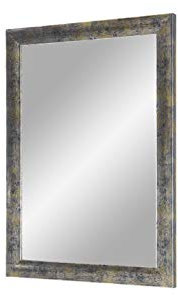 Flex 35 - Wandspiegel 95x125 cm mit Rahmen (Blau Silber Gold), Spiegel nach Maß mit 35 mm breiter MDF-Holzleiste - Maßgefertigter Spiegelrahmen inkl. Spiegel und stabiler Rückwand mit Aufhängern