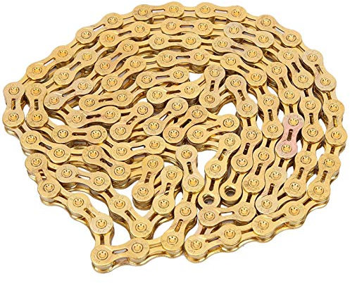 9 Speed Bike Chain, Mountain Bike, Road Bike 116 Links Alloy Chain, Bicycle Chain Replacement Accessory Bicycles and spare parts gold cycle chain